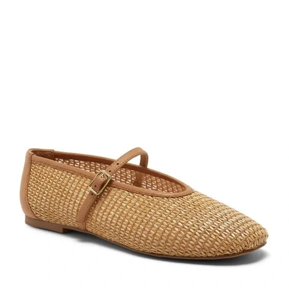 Silent D. Raffia Mary Jane Flats - Picture 2 of 10